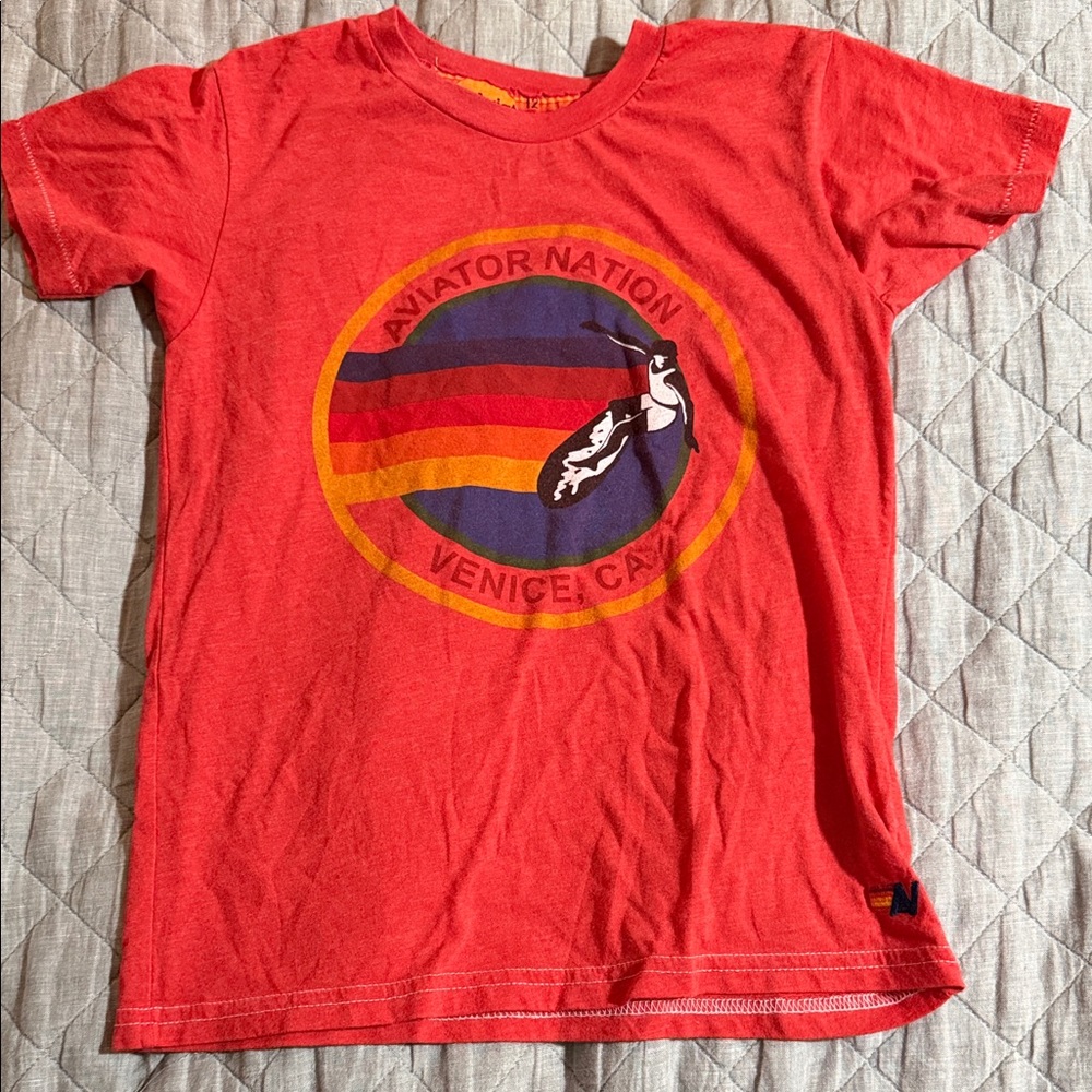 Aviator Nation Kids Red and Blue Graphic Tee